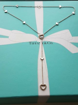 Authentic Rare Tiffany & Co Hearts Lariat Necklace.
