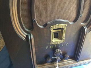 Rare Art Deco Philco Model 1933 Model 19B “late” Cathedral Tombstone table Radio 3