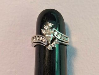 14k White Gold Marquise Cut Bridal Engagement Ring Rarely Worn