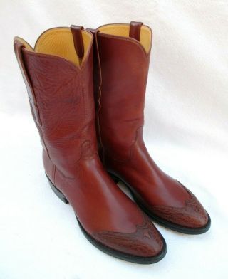 Rare T.  O.  Stanley Leather Western Roper Style Boots Usa Mens Size 9 - 9.  5 Custom