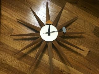 Rare Howard Miller Sunburst Wall Clock