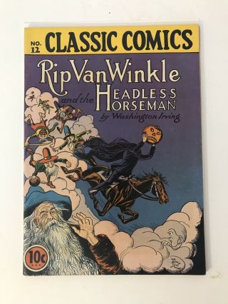 Rare First Edition Classic Comics No 12 Rip Van Winkle By Washington Irving 1943