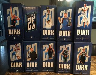 Dirk Nowitzki Dallas Mavericks Bobbleheads 20th Season Rare Full Set Of 10 Nib