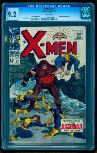 X - Men 32 Cgc 9.  2 Rare White Pages 3rd Juggernaut After 12 &13 See Our 4 9 10