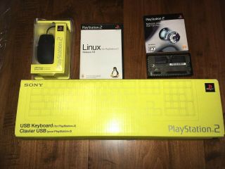 Rare Sony Playstation 2 Ps2 Linux Kit,  Keyboard,  Mouse,  Software,  Modem