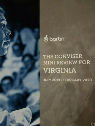 Rare 2019 2020 Barbri Bar Exam - The Conviser Mini Review (cmr) For Virginia Va