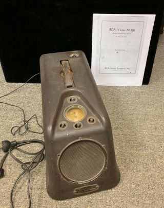 Very Rare 1934 Rca M - 116 Portable Car Tube Radio Needs Repairs