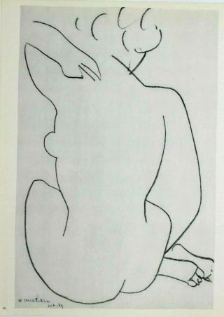 Henri Matisse Lithograph Black And White Nude Iv First Edition Mourlot 1958 Rare