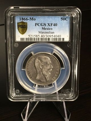 Km 387 - 1866 Mo 50 Cent " Maximilian " (very Rare) - Silver