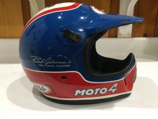 1987 Bell Moto 4 Ricky Johnson “bulldog” Helmet Vintage Motorcycle Rare Shoei Jt