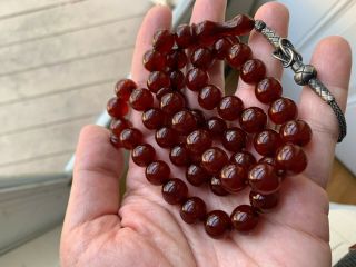 Antique Cherry Amber Bakelite Faturan Islamic Prayer Beads 57g Very Rare