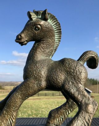 Rare Early 20th Century Bronze Sculpture of a Frolicking Colt - Peter Ganine 2