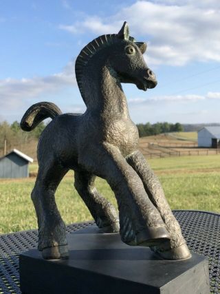 Rare Early 20th Century Bronze Sculpture of a Frolicking Colt - Peter Ganine 3