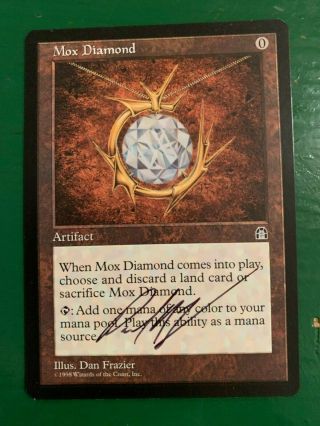 (1) Mox Diamond (4 Of 4) - Stronghold - Signed - Mtg Magic