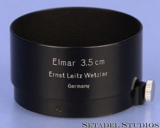 Leica Leitz Flqoo Elmar 35mm F3.  5 Black Paint Wetzlar Lens Hood Rare Near