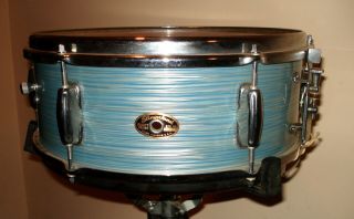 Slingerland Deluxe Student Model Snare Drum Rare Blue Ripple Wrap