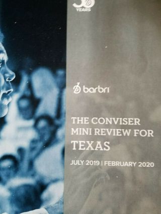 Rare 2019 2020 Barbri Bar Exam Texas Conviser Mini Review Tx Cmr - No Markings