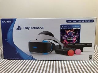 Sony Playstation Vr Worlds Launch Bundle W/ Controllers And Camera Rarely