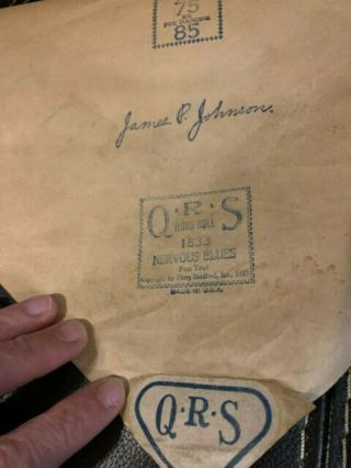 QRS Piano Roll - Nervous Blues played by James P.  Johnson ex.  rare 2