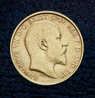 Rare 1908 - S Edward Vii Gold 1/2 Half Sovereign Coin