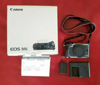 Canon Eos M6 24.  2mp Digital Camera - Black (body Only),  Rarely