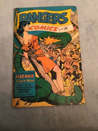 Rangers Comics 31 Extremely Rare Taped Cover And Spine Great Color Spine Tear