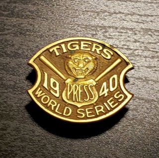 1940 Detroit Tigers World Series Press Pin - Extremely Rare