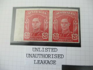 Australian Pre Decimal Stamps: 2.  5d Imperf Pair Rare (h73)