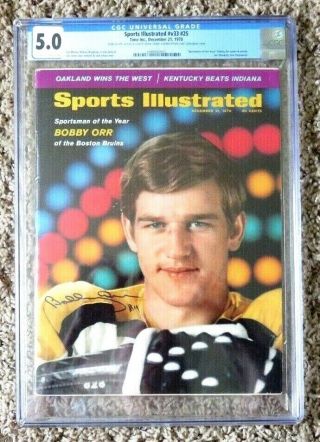 1970 Sports Illustrated Bobby Orr Signed Newsstand Cgc 5.  0 Gnr No Label Rare
