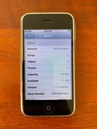 Apple iPhone 1st Generation 2G RARE iOS 1 - 8GB 3