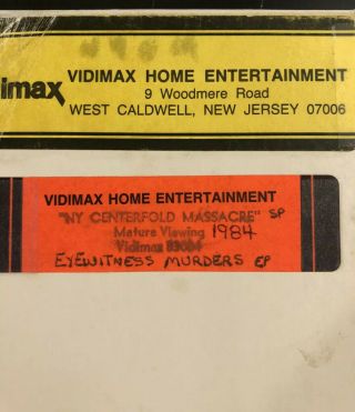 Rare NY CENTERFOLD MASSACRE VHS Vidimax Early SOV 1984 Owner 2