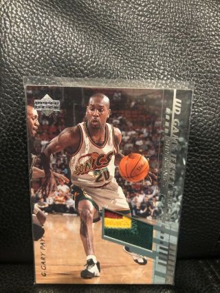 2000 - 01 Ud Upper Deck Game Jersey Patch 3 Colour Gary Payton Very Rare Find