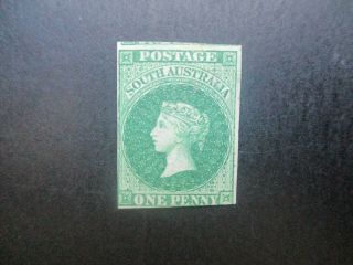 South Australia Stamps: 1d Green Imperf - Rare - (f398)