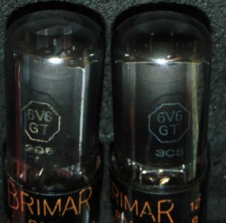 Nos Rare British Made Pair Brimar 6v6gt Vt - 107a 6v6 Tall Bottle Tube 