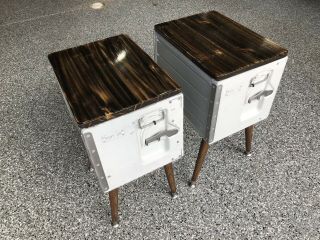 Airline Galley Box End Tables / Bedside Tables (set Of 2) Handmade - Rare