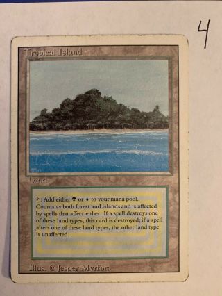Revised Tropical Island Dual Land Magic The Gathering Mtg (4)