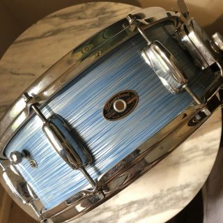 Slingerland Deluxe Student Model Snare Drum Rare Blue Ripple Pearl Wrap