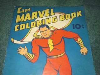 Very Rare 1941 Captain Marvel Coloring Book Golden Age Comic Fawcett 3