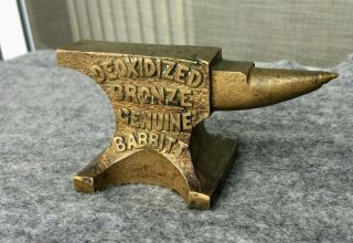 Rare Babbitt Metal Co.  Deoxidized Bronze Mini Jewelers Anvil Salesman Sample
