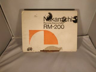 Rare Nakamichi Rm - 200 Remote Control For Zx - 9/zx - 7/lx - 5/660/670zx/680/680zx/682z