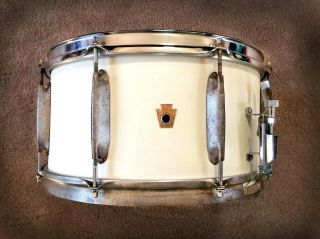 Ludwig Wfl 1940’s Zephyr Snare 7 " X 14 " Creme White Xlt Rare