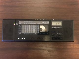 Sony Wa - 8800 Bluetooth 10 Band Fm/mw/sw 1 - 8 Cassette - Corder Lcd Alarm Clock Rare
