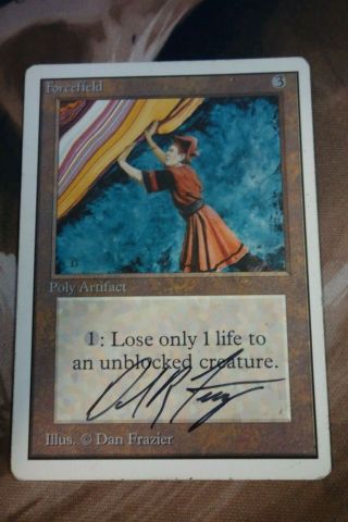 Forcefield - Artist Dan Frazier Signed Unlimited Artifact Reserved Rare Mtg C103