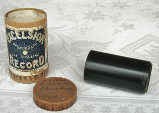Rare Excelsior Phonograph Cylinder Record Music Hall Song Male Vocal
