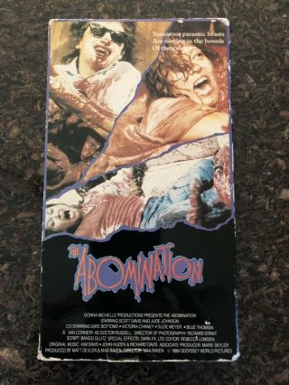 The Abomination Vhs 1988 Rare Oop Sov Horror Donna Michelle Dm103