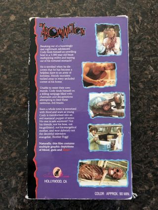 The Abomination Vhs 1988 rare OOP SOV horror Donna Michelle DM103 2