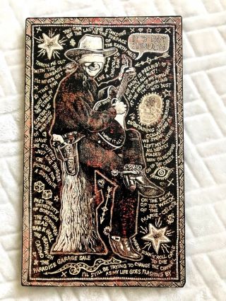 Jon Langford Rare Signed And Numbered Not Enuff Varnished Print On Wood 1 Of 15