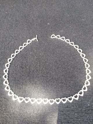 Rare Authentic Tiffany & Co Elsa Peretti Open Heart Chain Toggle Clasp Necklace