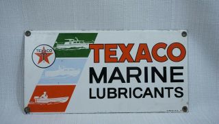 Vintage Texaco Marine Porcelain Sign Gas Motor Oil Service Station Pump Rare