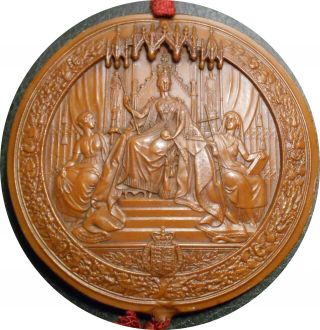 Xxx Rare Queen Victoria Great Seal Of The Realm Of The United Kingdom Wax Medal
